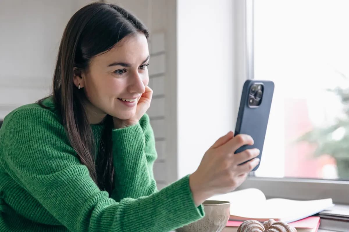 Persona haciendo una videollamada